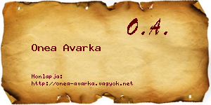 Onea Avarka névjegykártya